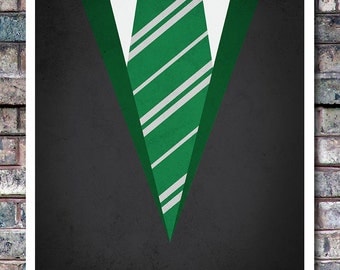 Minimal Slytherin Robe Poster - Harry Potter Art Print - 11x17