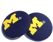 Fabric Button Earring- Michigan Wolverines Football.. X-LARGE