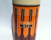 Vintage yellow orange and black Thermos.  Large.