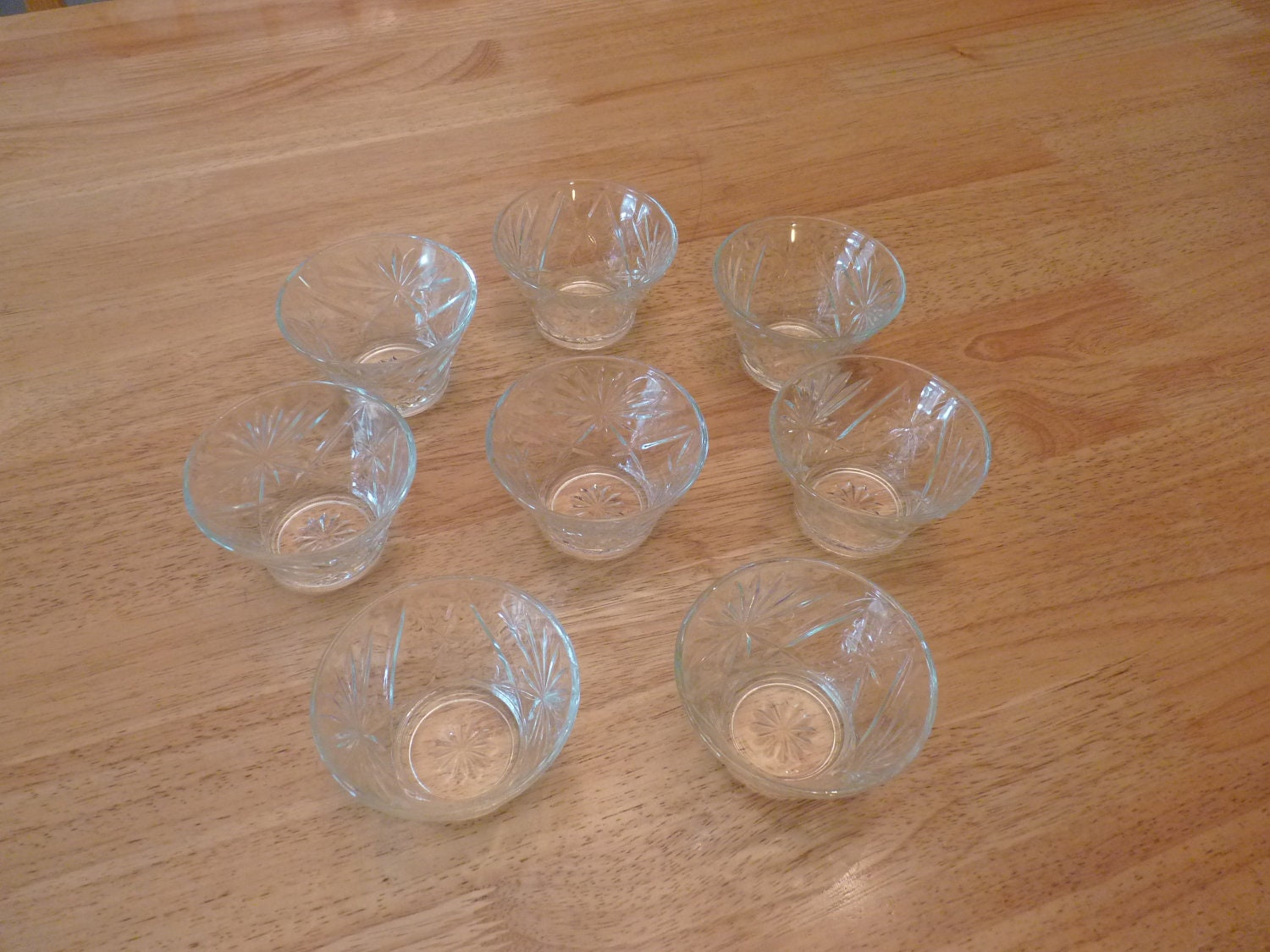 Sherbet HOCKING Bowls cups ANCHOR Dishes oatmeal Vintage vintage   Prescut OATMEAL Crystal