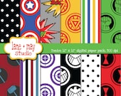 avengers superhero themed digital scrapbook papers