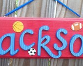 Boys Name Personalized Wall Plaque Sign Any Colors or Theme Baby Nursery, Kids Room