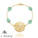 Turquoise Monogram Initials Bracelet (order any Initials) - Sterling Silver & Gold