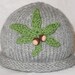 Children, Hat, Baby Hat, Wool Buckeye Hat, Knitted Hat, Wool Gray Hat, Ohio State Buckeye Hat, Buckeye Beads, OSU