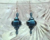 Handmade Bright Blue Lantern Earrings - terririchard