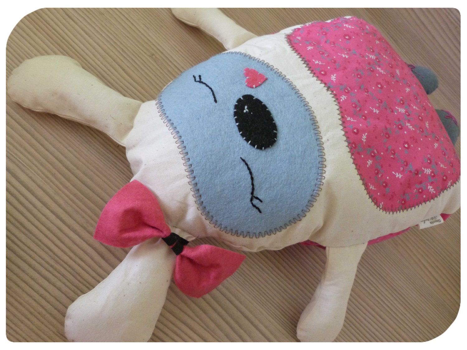 Sleeping Cutie - stuffed animal bunny rabbit plushie soft toy children pillow pj holder