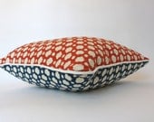 Reversible Betwixt Pillow Cover with Ivory Piping, 18x18