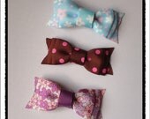 Small double bow hair clip set