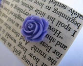 Violet Rose Cabochon Resin Earrings