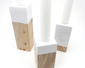 WOOD CANDLE HOLDERS //  Scandinavian Design //  Danish Modern //  Reclaimed Wood Decor