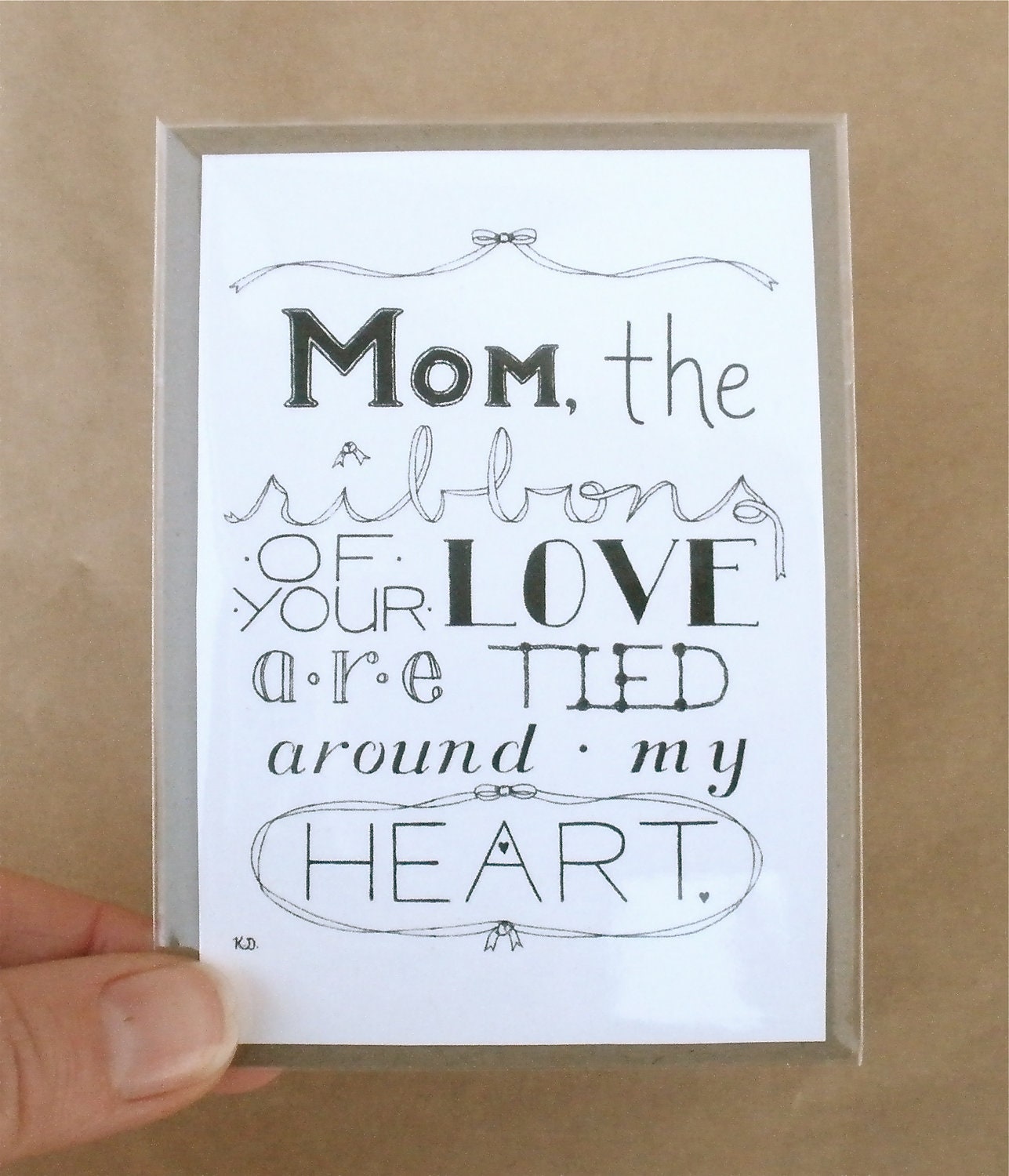 ATC, Mother's Day, Mom Birthday, ACEO, Gift Tag, Miniature Typography, Dollhouse Poster