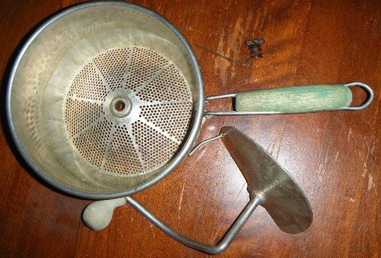 1930s Antique Foley Wood Handled Food Mill - in Amazing shape