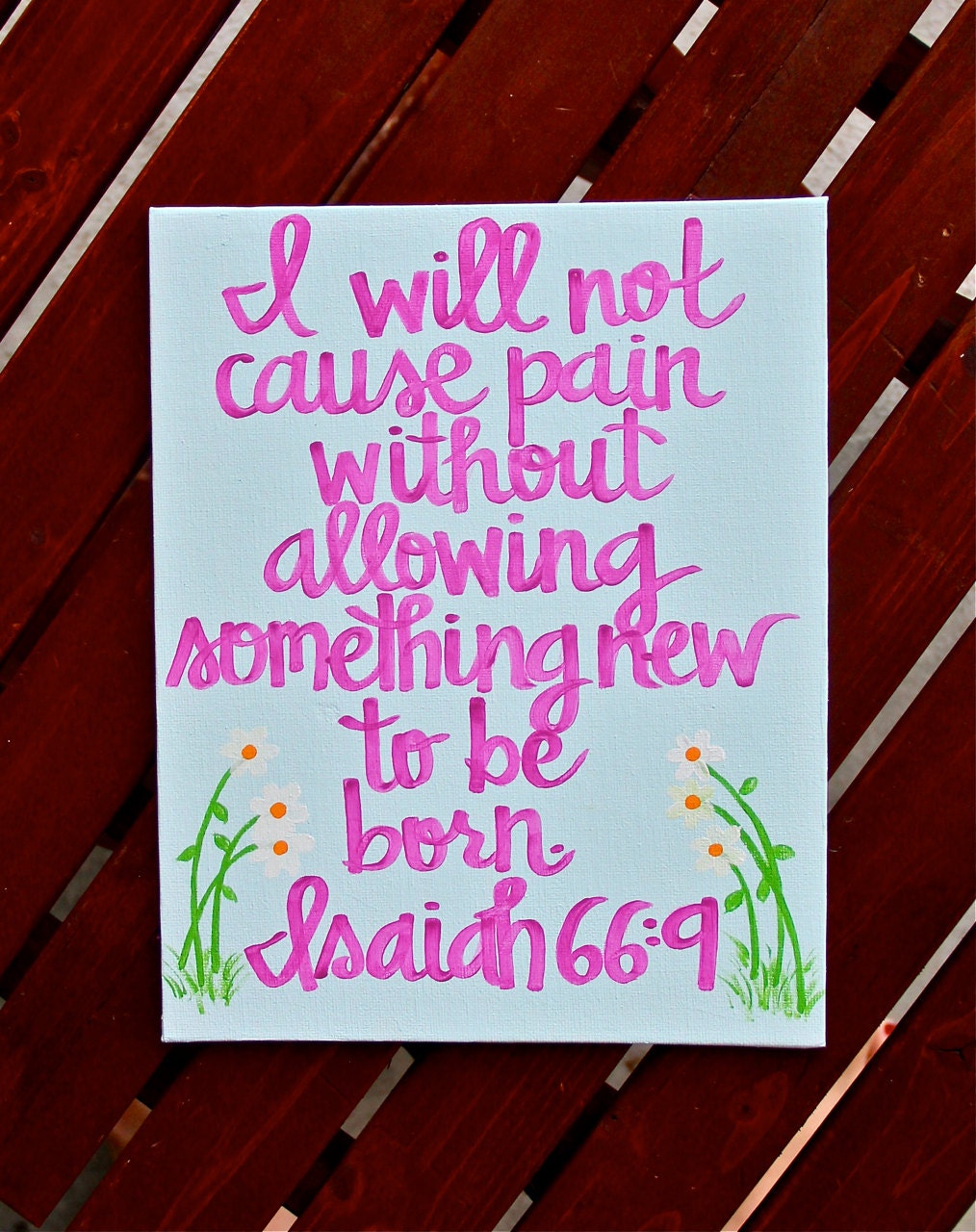 Isaiah 66:9 Canvas Painting - 11" X 14"