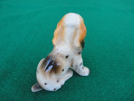 Vintage Small Beagle Puppy Sitting Not Looking Happy Porcelain Numbered 1157