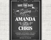 Printable DIY Chalkboard Save The Date or Wedding Invitation