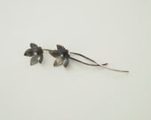 Long Silver Flower Earrings