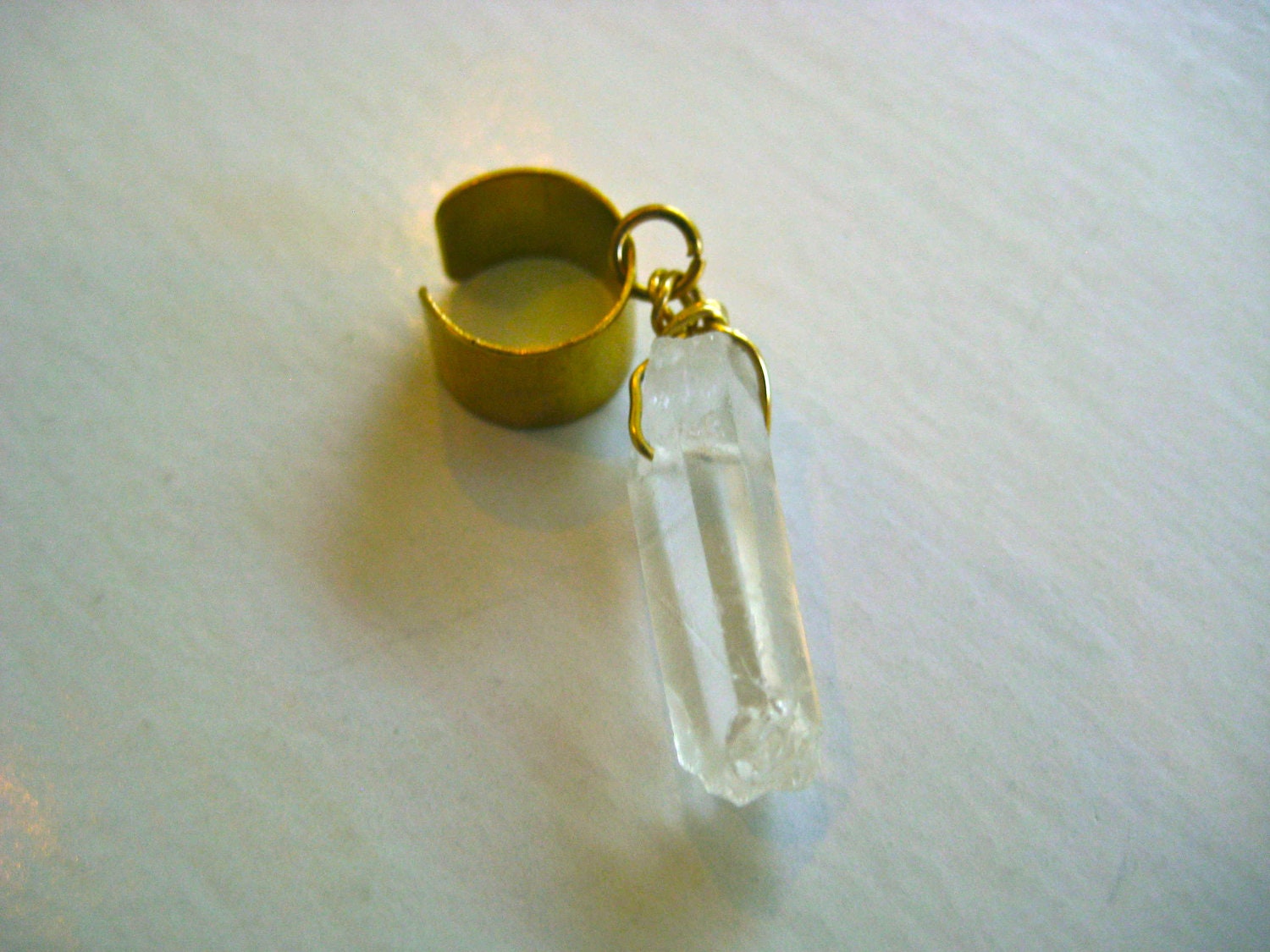 Quartz Brass Ear Cuff