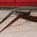 Modern Coffee Table, Cocktail Table     hand made walnut wood and glass furniture