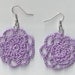 Hand Crocheted Earring, Lavender