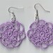 Hand Crocheted Earring, Lavender