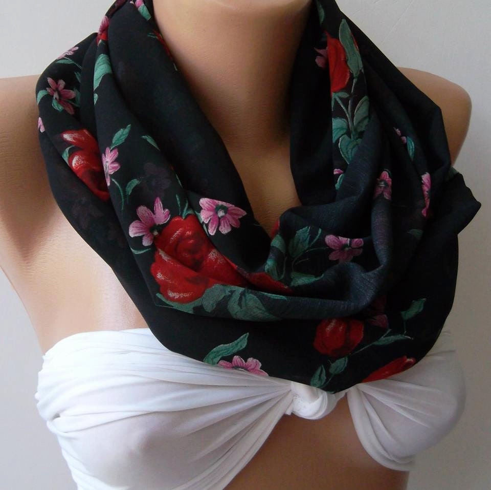 Infinity Scarf Loop Scarf Circle Scarf - It made with good quality CHIFFON fabric....small size infinity