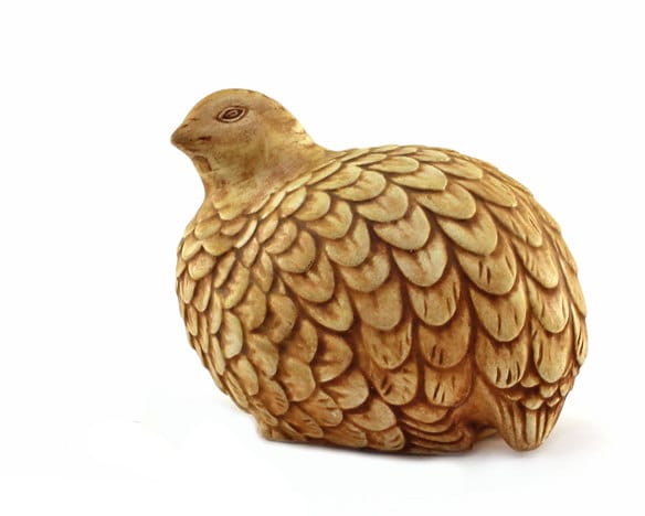 Quail Figurine: Ceramic Pheasant, Partridge, Bird - Handmade, Folk Art, Farmhouse, Woodland Animal - Tan, Taupe, Beige, Brown, Autumn, Fall - TimelessFindsVintage
