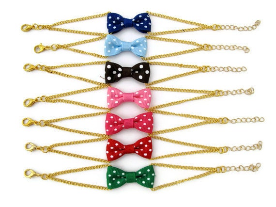 Bow Bracelet - Mini Polka Dots