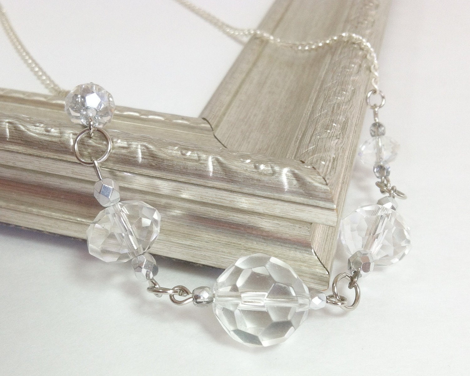 Clear Glass Beaded Necklace