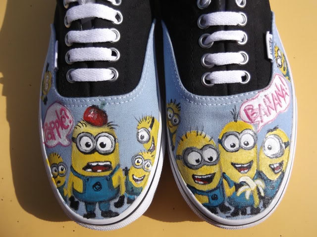 SALE Despicable Me Minion Agnes and Unicorn Custom Painted Shoes. Wearable Art. ANY SIZE