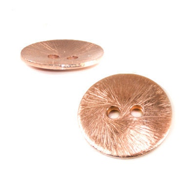 Rose Gold Plated, 16mm Bead Button, Brushed Disc , 10 Pcs Item: 434703