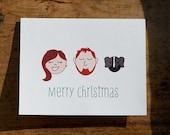 Family Christmas Card - Custom Illustrated Family Card Set Design Fee