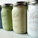 As Seen in Vogue Australia - SPRING/SUMMER WEDDING, Home Decoration - Centerpiece - Painted and Distressed Mason Jars - Vase