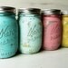 Miami inside/outside pint - Shabby Chic Hand Painted and Distressed Mason Jars - Vases