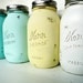 Seaside - SUMMER WEDDING and Home Decor - Painted Mason Jars - Vase