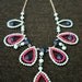 Hand painted rhinestone statement necklace