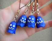 Pacman Ghost Phone Charm, Keychain, Geek Accessories, Polymer Clay