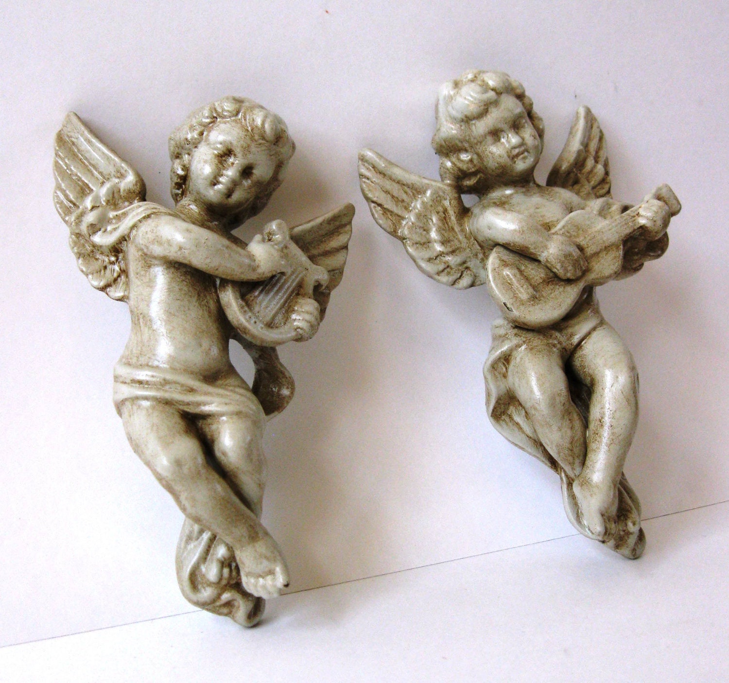 Ceramic Cherubs Collectibles for the Home Set of Two  SHIPPING INCLUDED