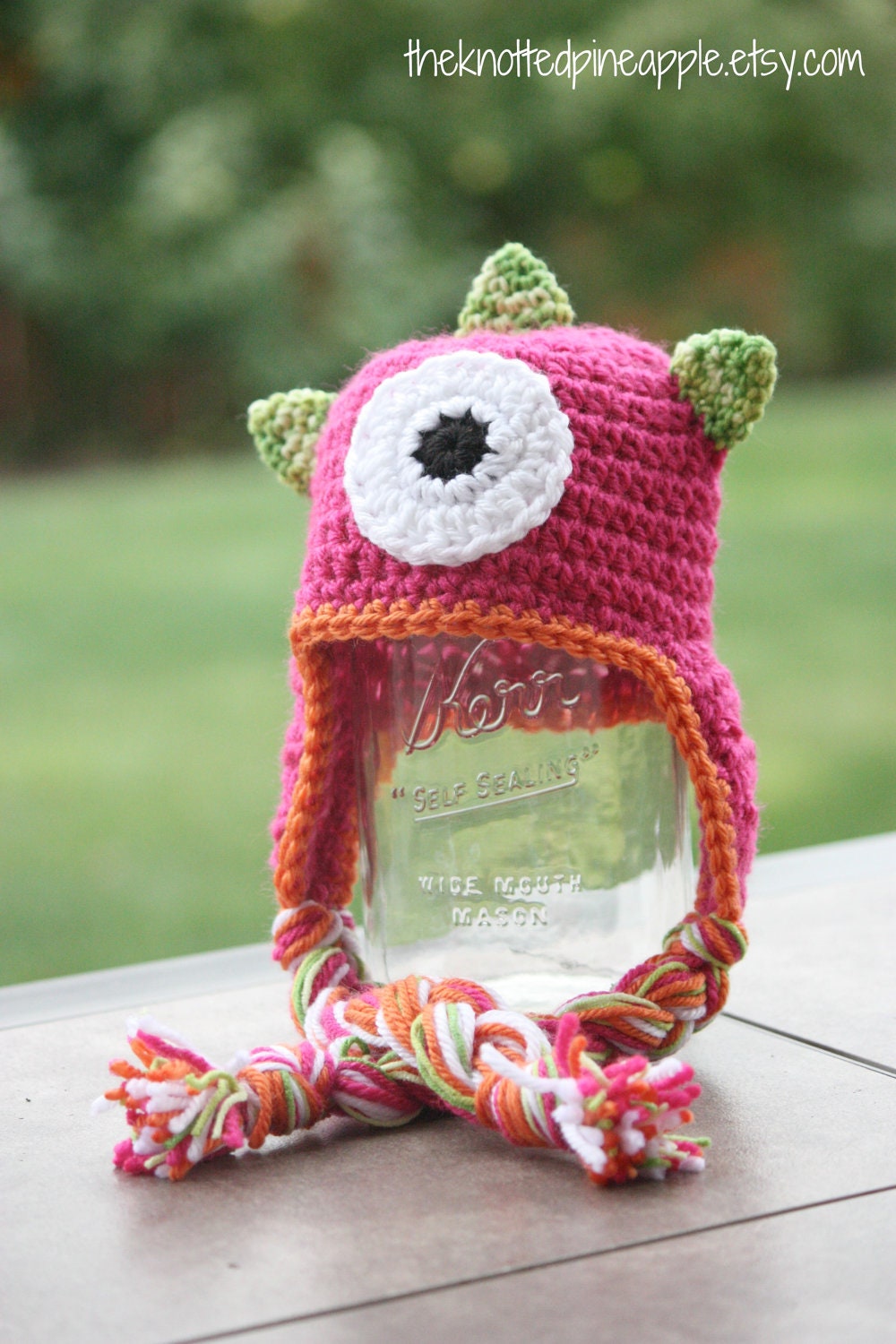 Custom Monster Earflap Hat (Newborn-Child)
