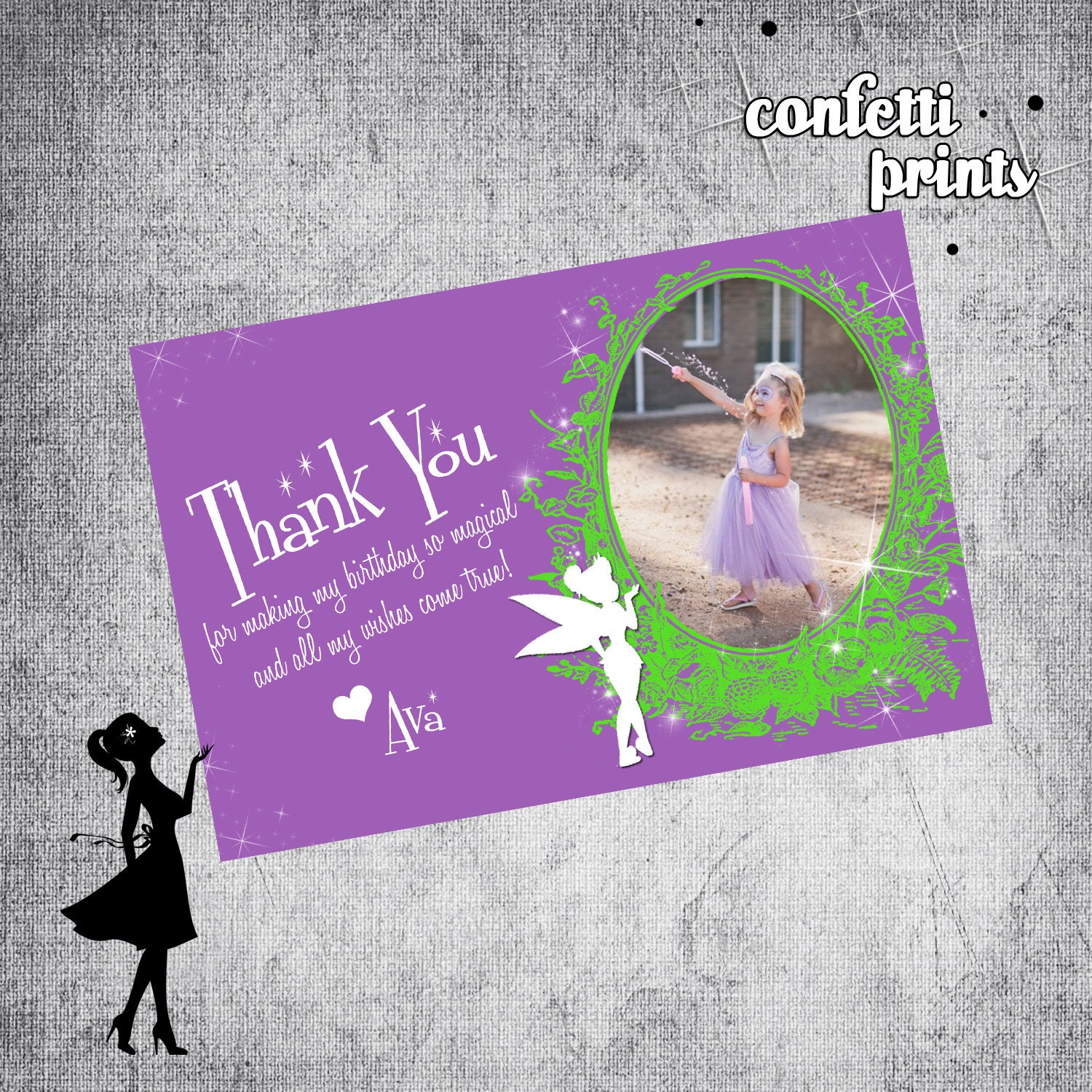 TINKERBELL Thank You Card / Photo Card Printable Il_570xn