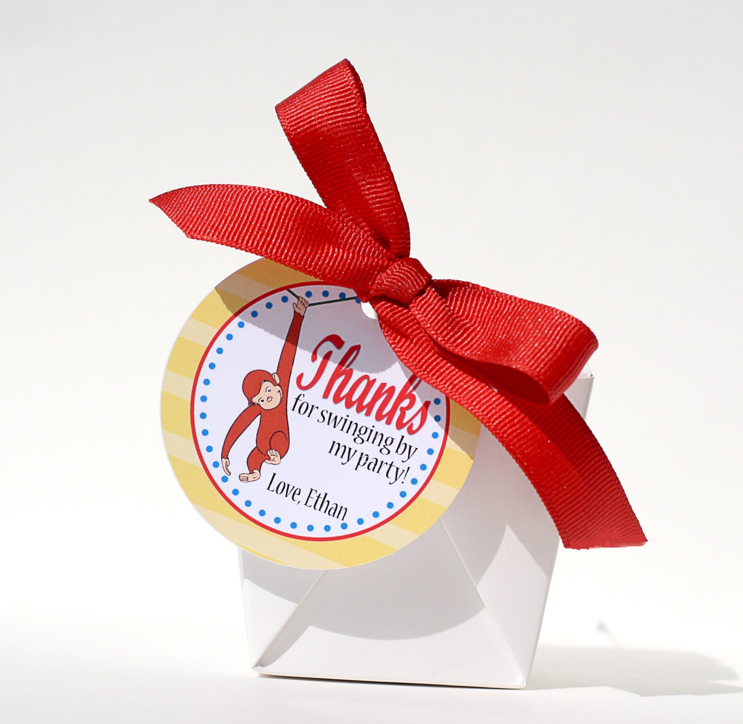 CURIOUS GEORGE Birthday Favor Label / Tag Printable Il_570xn