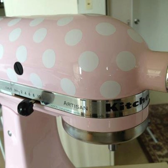 Kitchen Mixer / Appliance Removable Vinyl Decal / Sticker - Polka Dots (for Cuisinart, KitchenAid, Kitchen Aid, other appliances)