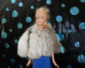 Barbie doll Fashion doll snow lynx faux fur jacket coat