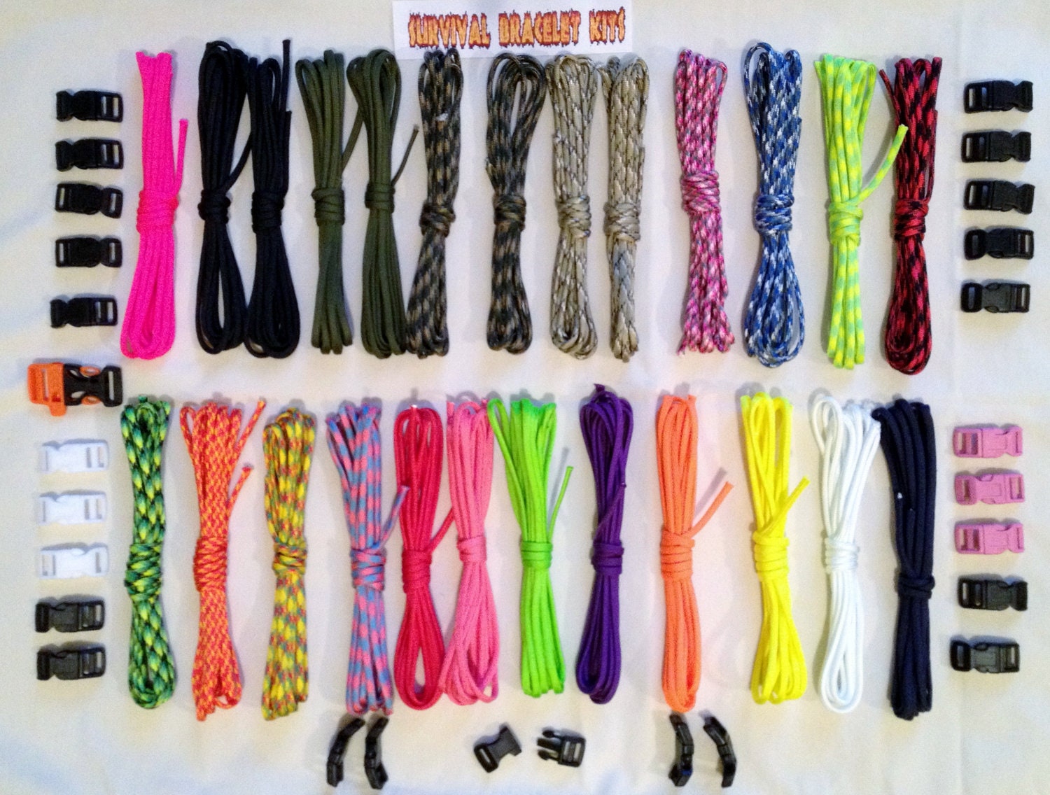 Items similar to Paracord survival bracelet kit Mega pack 250 feet with