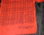 Designer Scarf VintageTed Lapidus Paris Signature Scarves Red Oblong