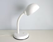 Mid Century Modern Desk / Table Lamp - Flexible, Goose-neck - White - Mad Men, 1960's, Home decor, Office, Study, For Him, Under 50