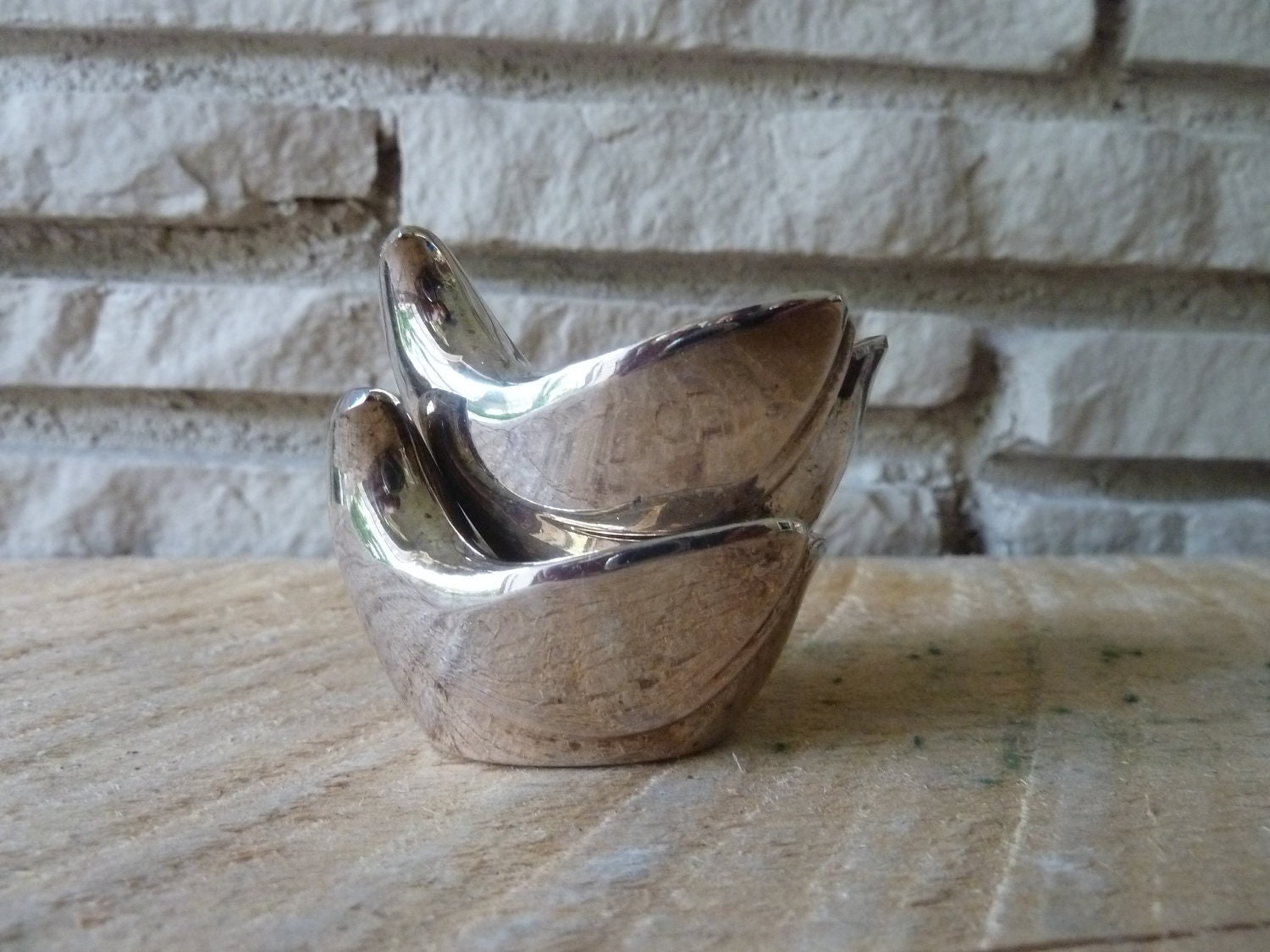 Vintage Dansk Gunnar Cyren Silverplate Figural Bird Candle Holders