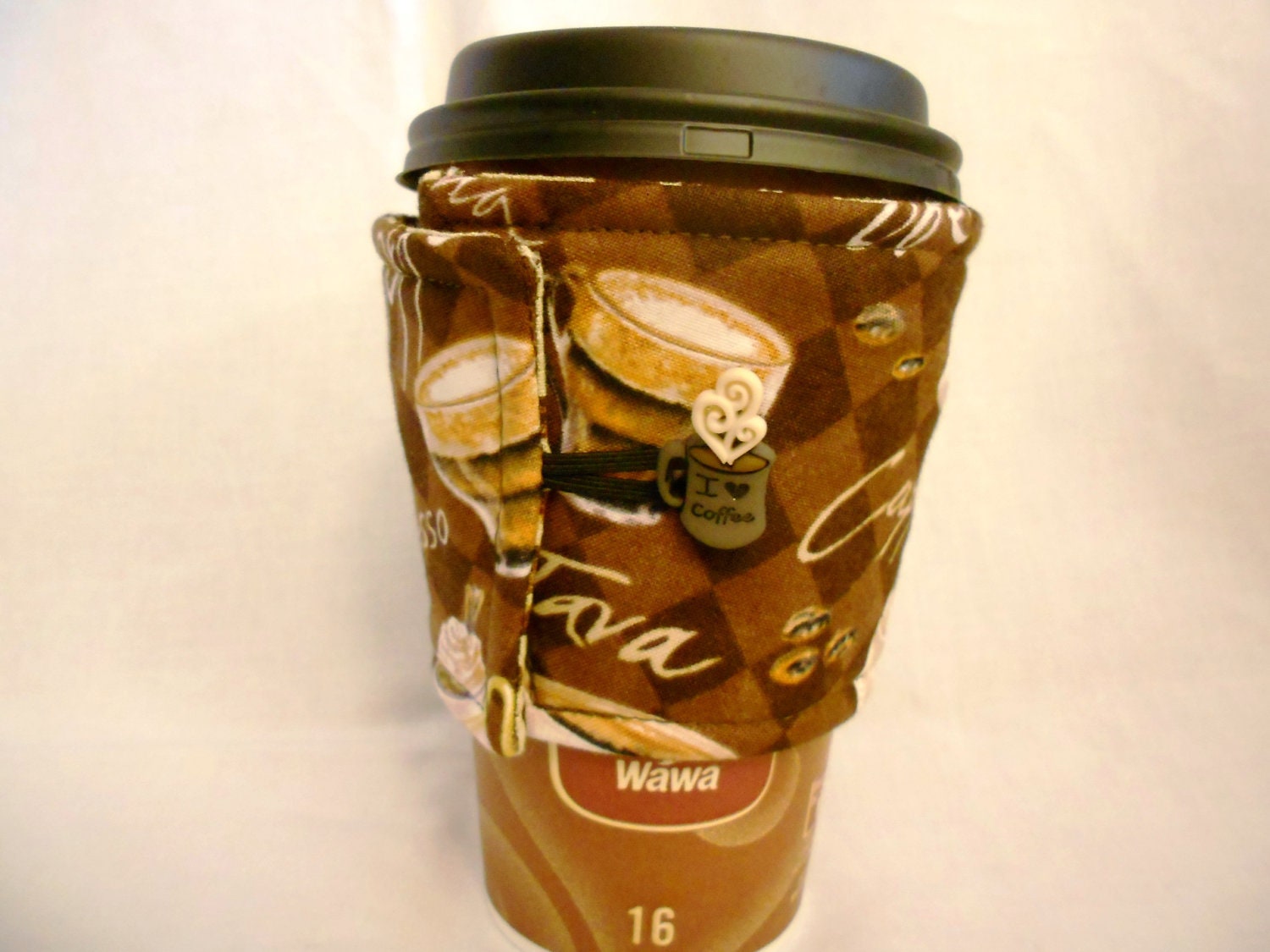 Fabric Coffee Print Coffee Cozy