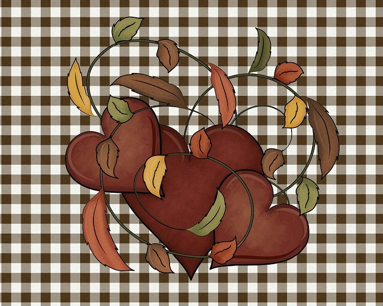 INSTANT DOWNLOAD - 8x10 Art Print - Harvest of Hearts - Fall Printable