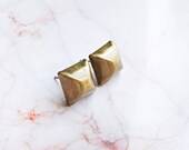 Brass Pyramid Earring Studs
