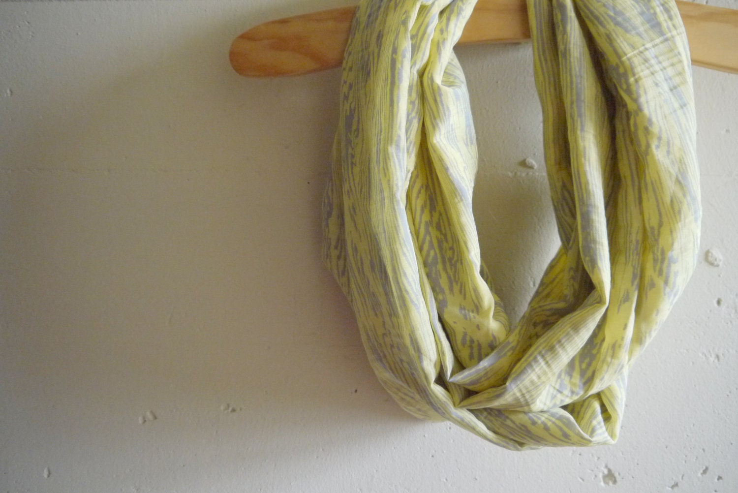 Infinity Scarf Circle Scarf - Faux Bois (Yellow)
